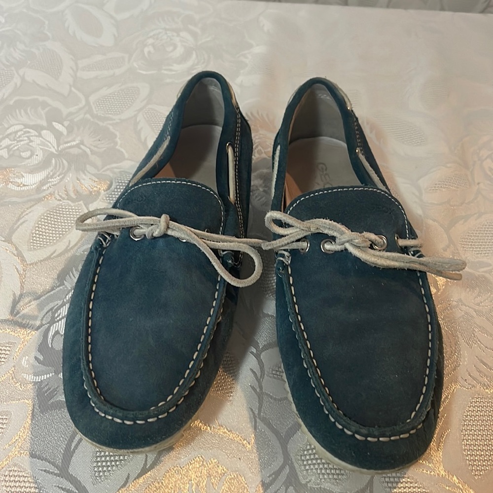 Geox Respira Mens Suede Loafers.  size 41 (8) Blue